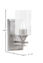 Uptowne One Light Wall Sconce in Aged Silver with 4" Clear Bubble Shade
