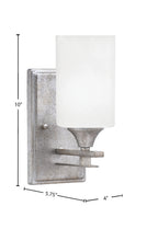 Uptowne One Light Wall Sconce in Aged Silver with 4" White Marble Shade