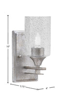 Uptowne One Light Wall Sconce in Aged Silver with 4" Smoke Bubble Shade