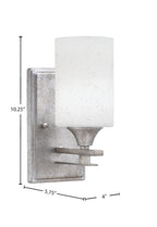 Uptowne One Light Wall Sconce in Aged Silver with 4" White Muslin Shade