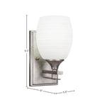 Uptowne One Light Wall Sconce in Aged Silver with 5" White Matrix Shade