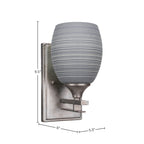 Uptowne One Light Wall Sconce in Aged Silver with 5" Gray Matrix Shade