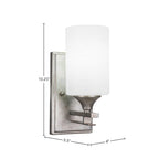 Uptowne One Light Wall Sconce in Aged Silver with 4" White Matrix Shade