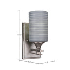 Uptowne One Light Wall Sconce in Aged Silver with 4" Gray Matrix Shade
