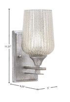 Uptowne One Light Wall Sconce in Aged Silver with 5" Silver Textured Shade