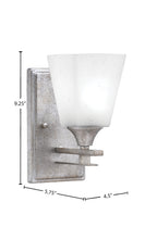 Uptowne One Light Wall Sconce in Aged Silver with 4.5" Square White Muslin Shade