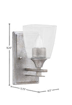 Uptowne One Light Wall Sconce in Aged Silver with 4.5" Square Clear Bubble Shade