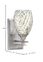 Uptowne One Light Wall Sconce in Aged Silver with 5" Natural Fusion Shade