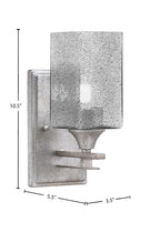 Uptowne One Light Wall Sconce in Aged Silver with 3.5" Square Smoke Bubble Shade