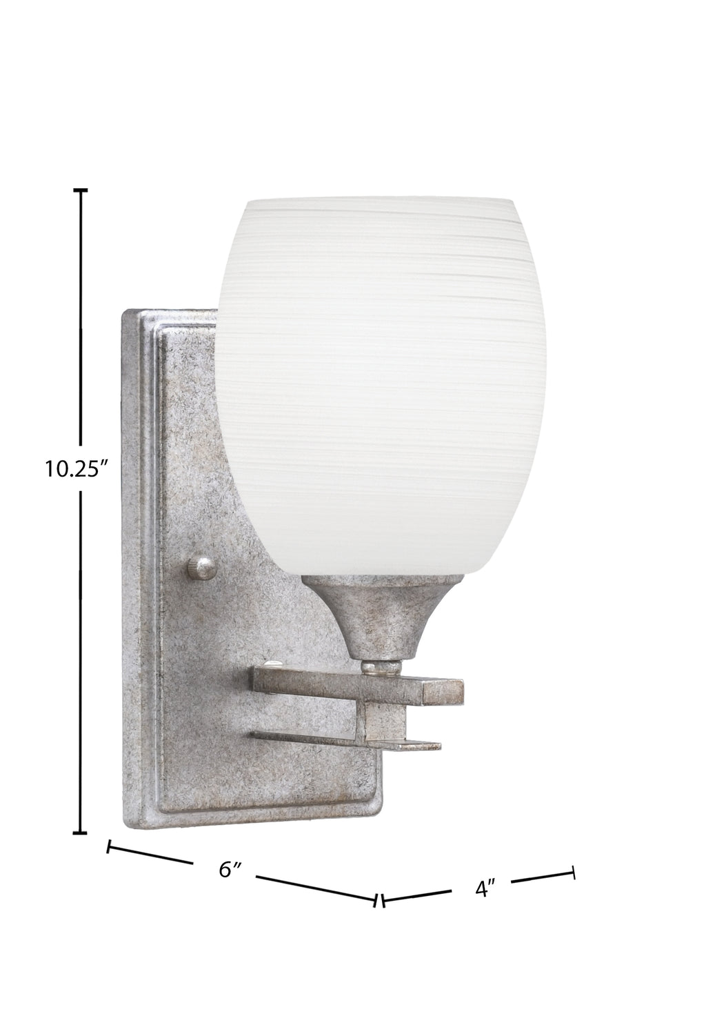 Uptowne One Light Wall Sconce in Aged Silver with 5" White Linen Shade