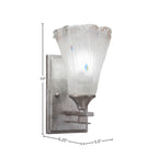 Uptowne One Light Wall Sconce in Aged Silver with 5.5" Fluted Frosted Crystal Shade