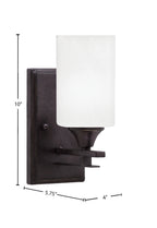 Uptowne One Light Wall Sconce in Dark Granite with 4" White Marble Shade