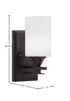 Uptowne One Light Wall Sconce in Dark Granite with 4" White Muslin Shade