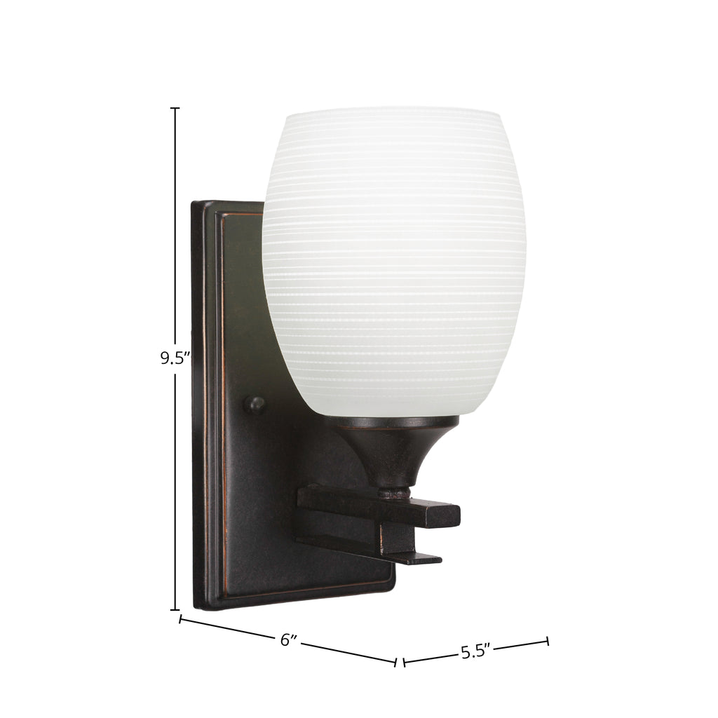 Uptowne One Light Wall Sconce in Dark Granite with 5" White Matrix Shade
