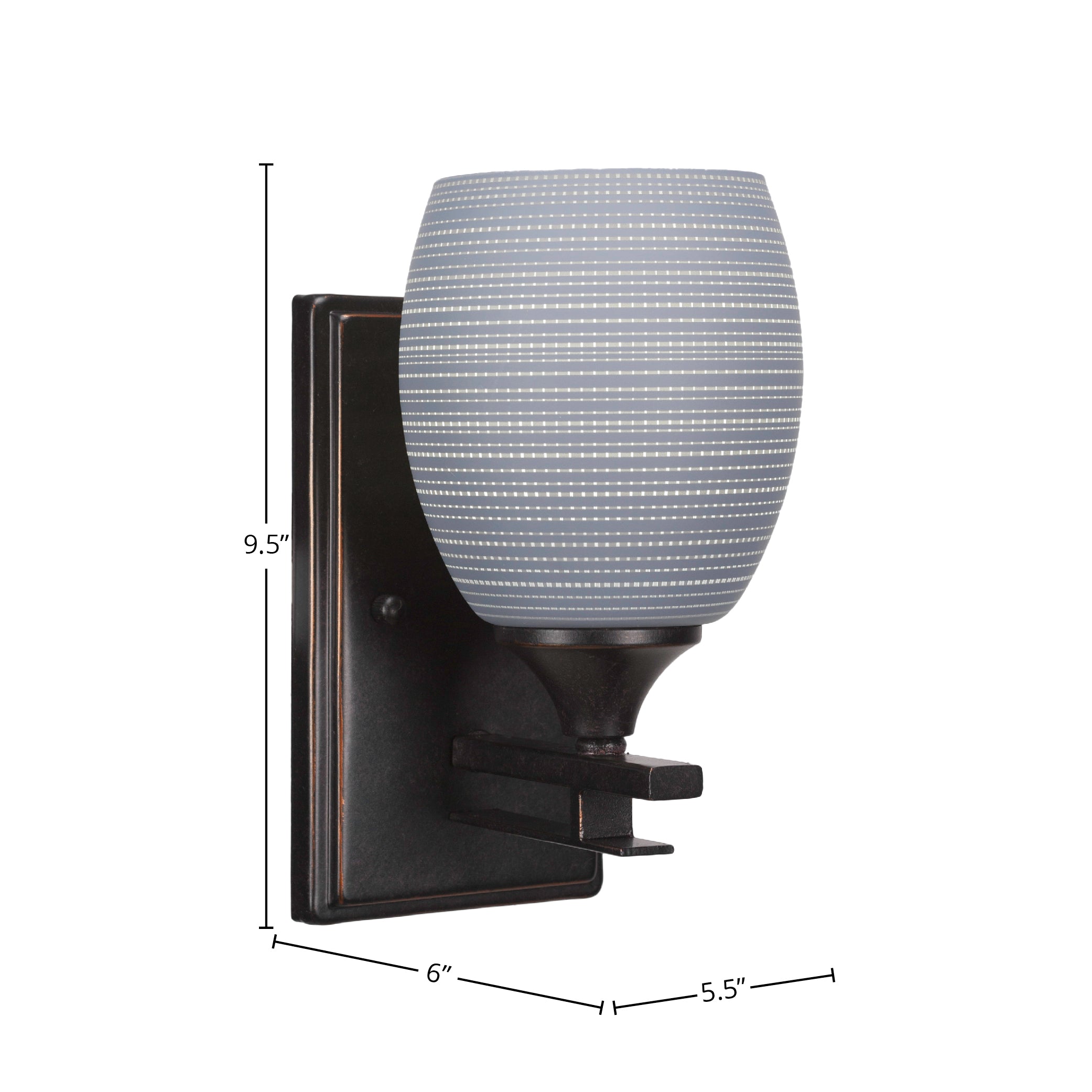 Uptowne One Light Wall Sconce in Dark Granite with 5" Gray Matrix Shade