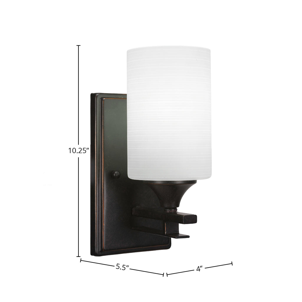 Uptowne One Light Wall Sconce in Dark Granite with 4" White Matrix Shade