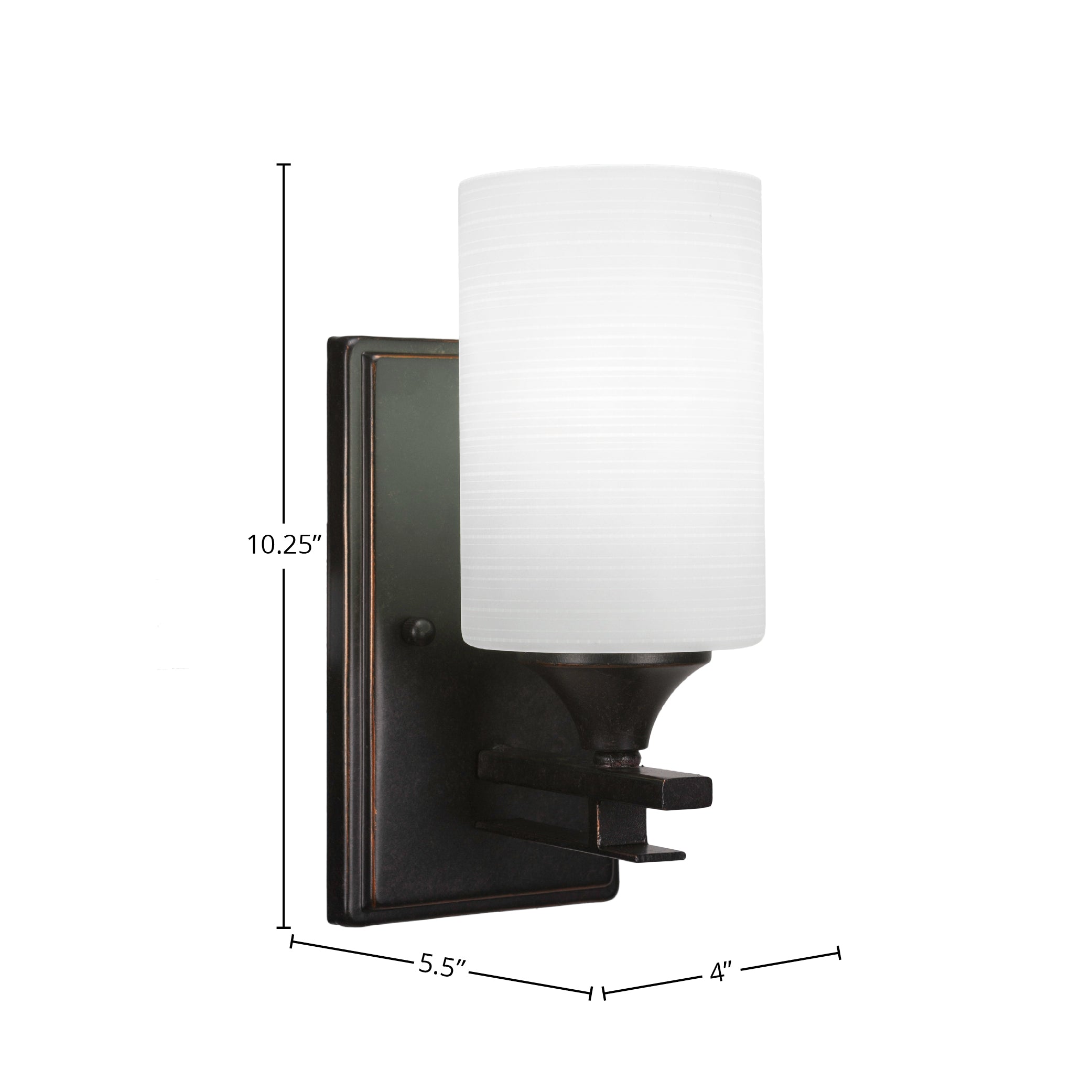 Uptowne One Light Wall Sconce in Dark Granite with 4" White Matrix Shade