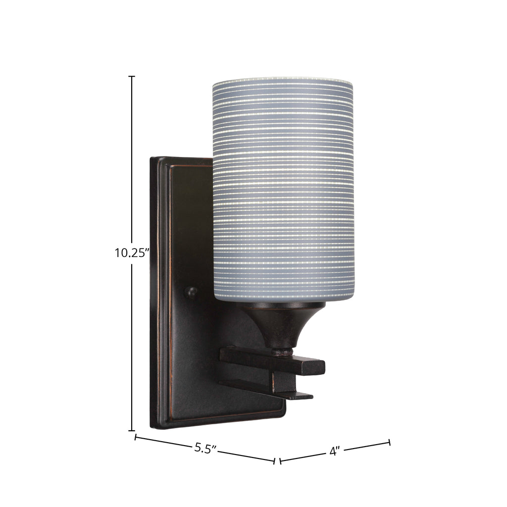 Uptowne One Light Wall Sconce in Dark Granite with 4" Gray Matrix Shade