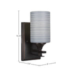 Uptowne One Light Wall Sconce in Dark Granite with 4" Gray Matrix Shade