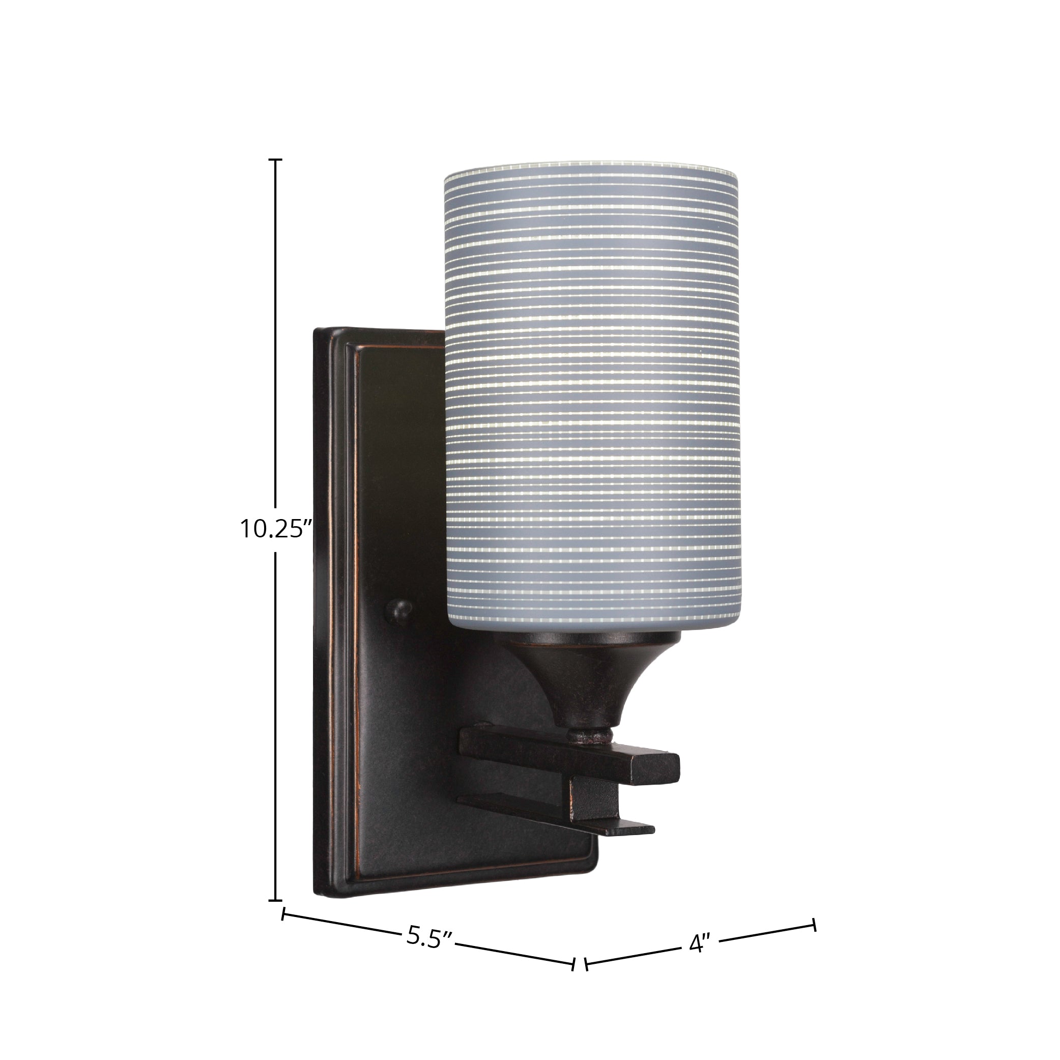 Uptowne One Light Wall Sconce in Dark Granite with 4" Gray Matrix Shade
