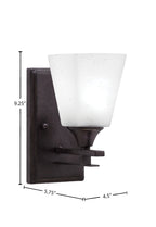 Uptowne One Light Wall Sconce in Dark Granite with 4.5" Square White Muslin Shade