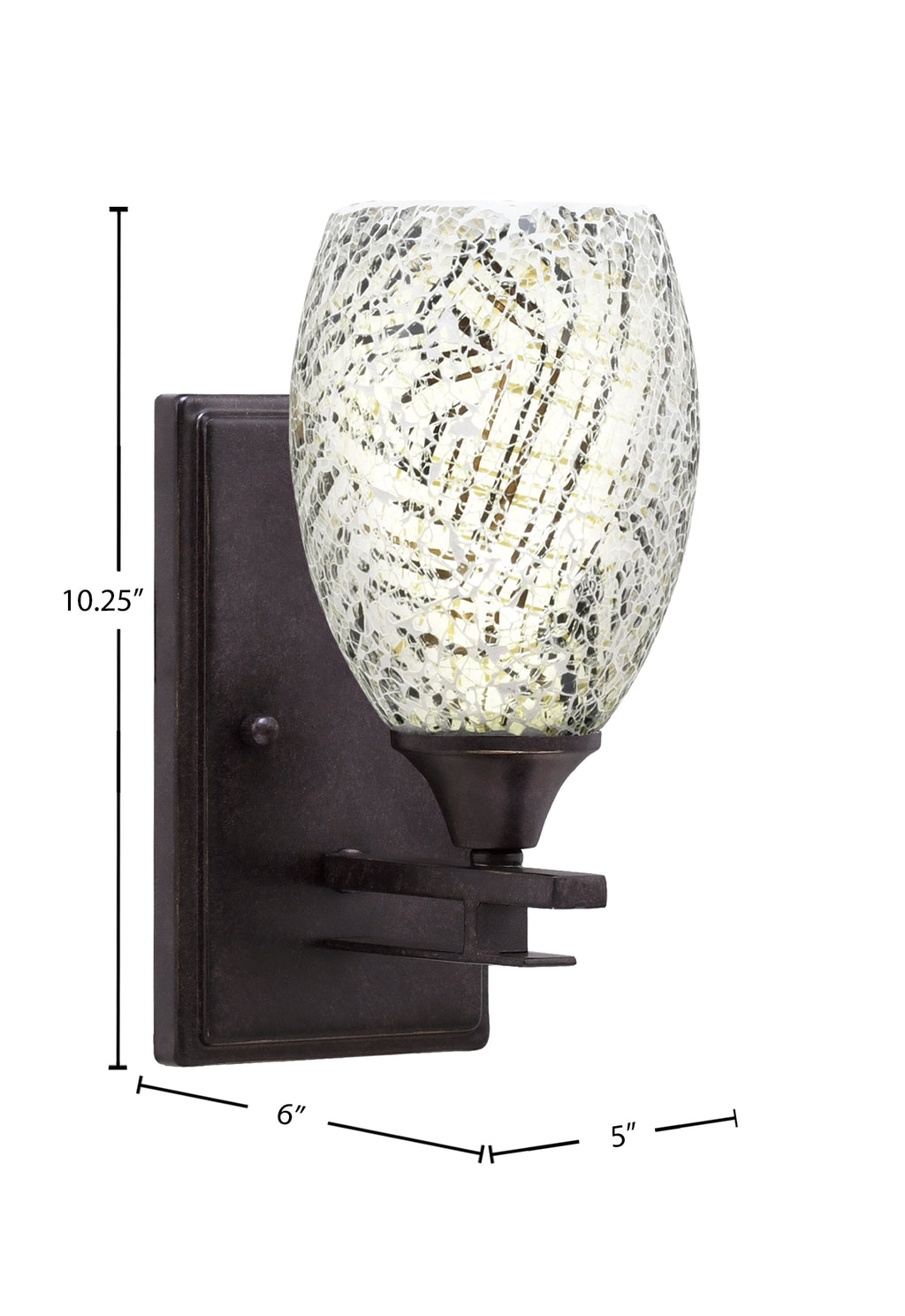 Uptowne One Light Wall Sconce in Dark Granite with 5" Natural Fusion Shade