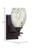Uptowne One Light Wall Sconce in Dark Granite with 5" Natural Fusion Shade