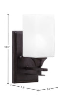 Uptowne One Light Wall Sconce in Dark Granite with 3.5" Square White Marble Shade