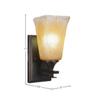 Uptowne One Light Wall Sconce in Dark Granite with 5" Square Amber Crystal Shade