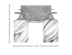 Uptowne Two Light Bath Bar in Aged Silver with 4" Onyx Swirl Shade