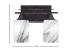 Uptowne Two Light Bath Bar in Dark Granite with 4" Onyx Swirl Shade