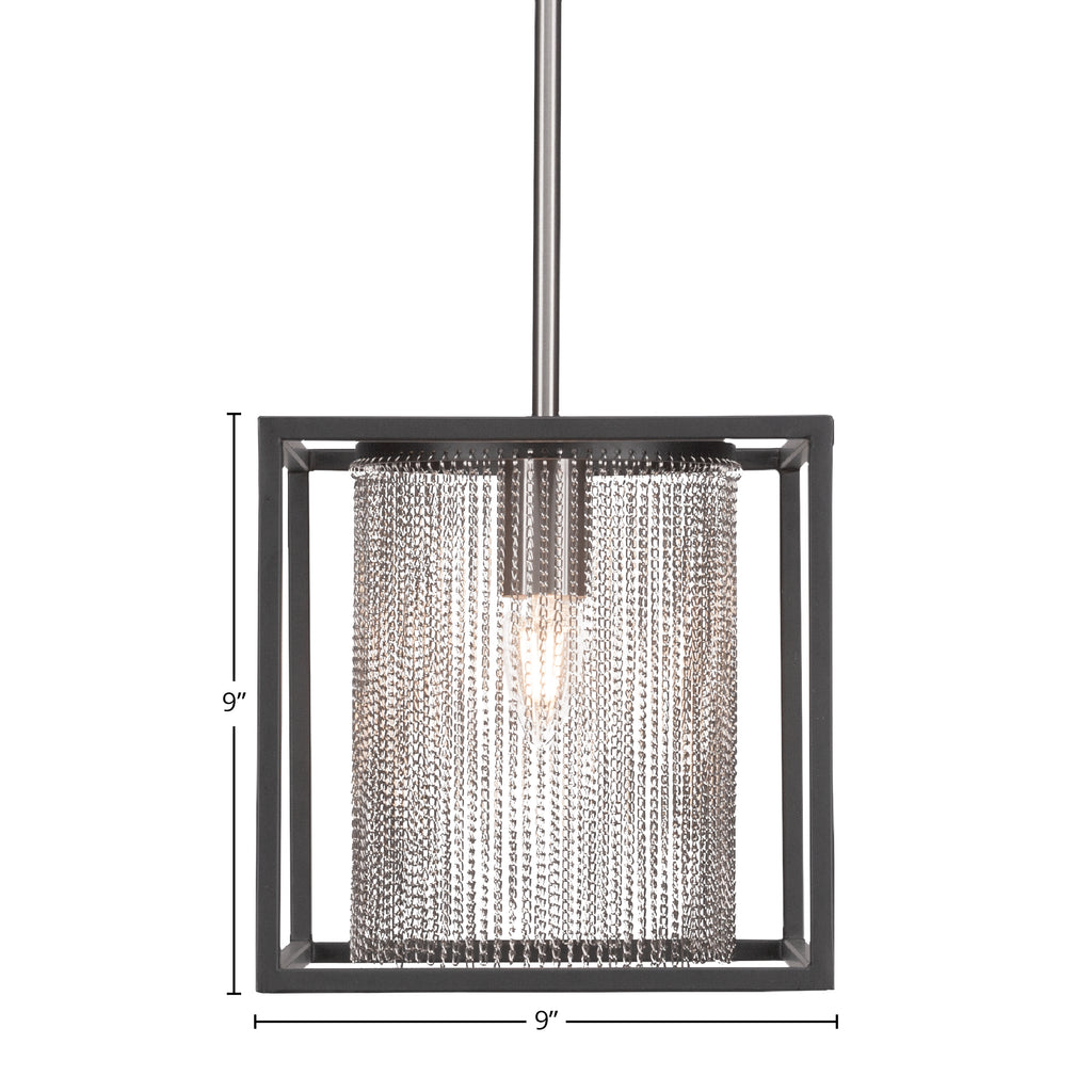 Cadina One Light Mini Pendant in Matte Black & Brushed Nickel