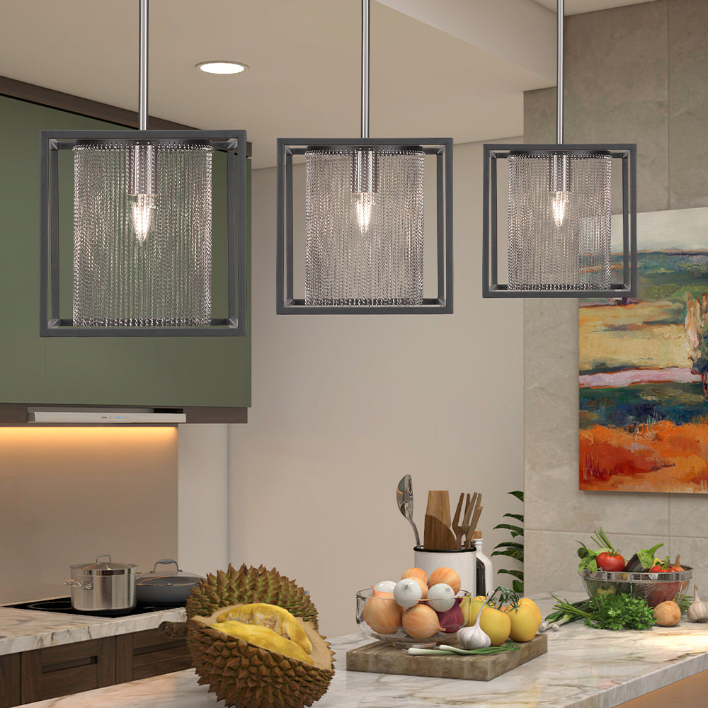 Cadina One Light Mini Pendant in Matte Black & Brushed Nickel