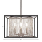 Cadina Four Light Pendant in Matte Black & Brushed Nickel