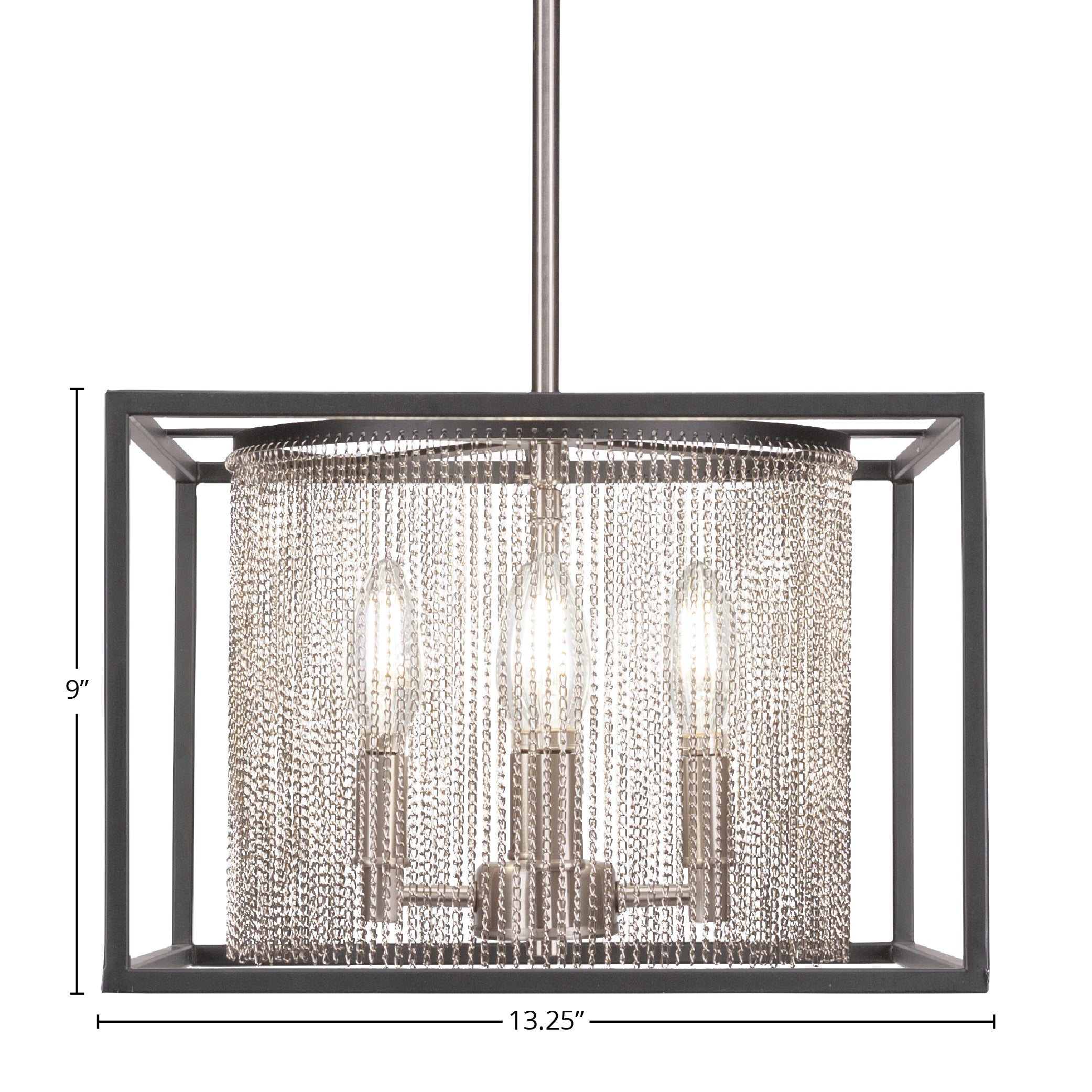 Cadina Four Light Pendant in Matte Black & Brushed Nickel