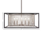 Cadina Five Light Chandelier in Matte Black & Brushed Nickel