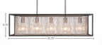 Cadina Five Light Island Pendant in Matte Black & Brushed Nickel
