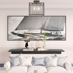 Cadina Three Light Semi-Flush Mount in Matte Black & Brushed Nickel