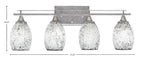 Uptowne Four Light Bath Bar in Aged Silver with 5" Black Fusion Shade
