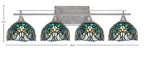 Uptowne Four Light Bath Bar in Aged Silver with 7" Turquoise Cypress Art Glass Shade