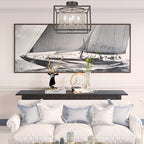 Cadina Four Light Semi-Flush Mount in Matte Black & Brushed Nickel