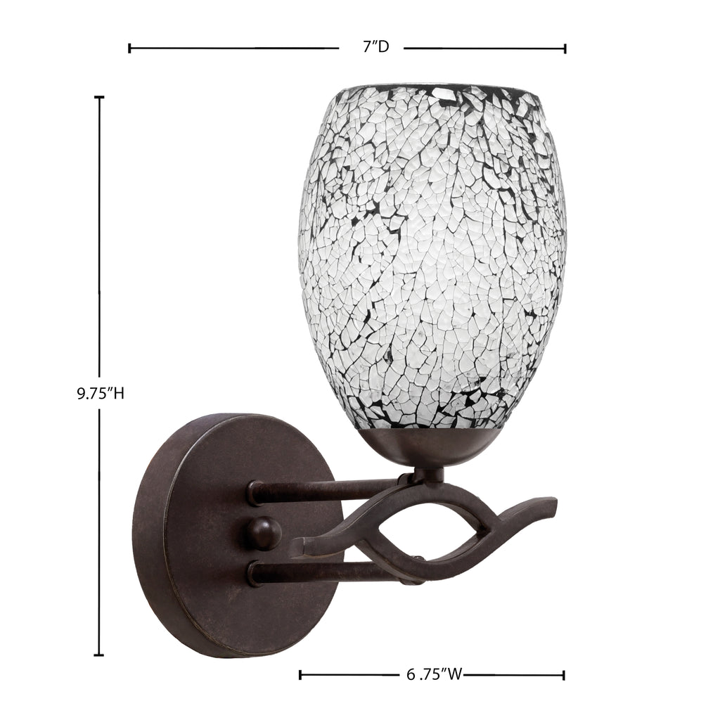 Revo One Light Wall Sconce in Dark Granite with 5" Black Fusion Shade