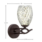 Revo One Light Wall Sconce in Dark Granite with 5" Natural Fusion Shade
