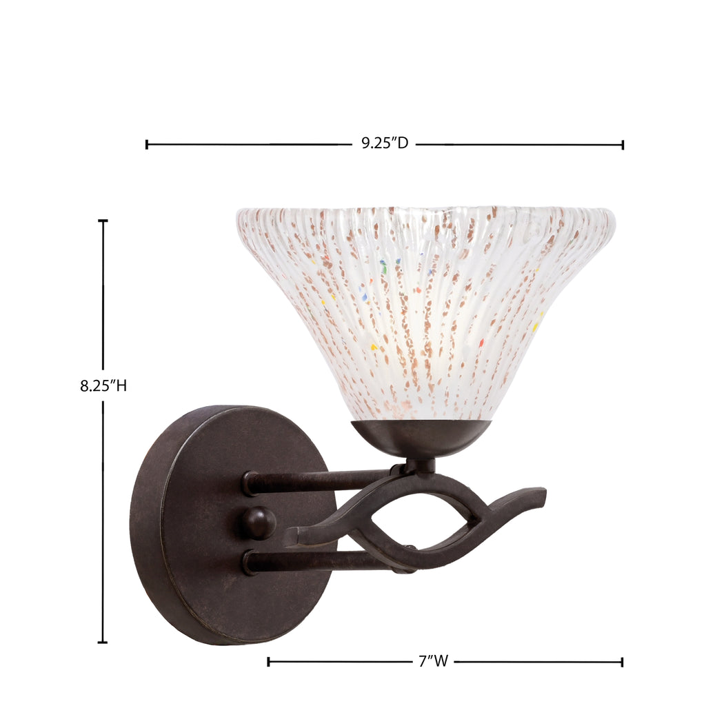 Revo One Light Wall Sconce in Dark Granite with 7" Frosted Crystal Shade