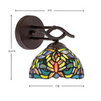 Revo One Light Wall Sconce in Dark Granite with 7'' Kaleidoscope Art Glass Shade