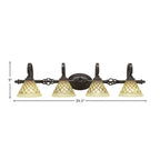 Eleganté Four Light Bath Bar in Dark Granite with 7'' Chocolate Icing Shade