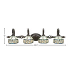 Eleganté Four Light Bath Bar in Dark Granite with 7" Royal Merlot Art Glass Shade