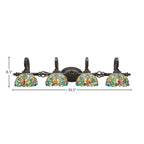 Eleganté Four Light Bath Bar in Dark Granite with 7'' Kaleidoscope Art Glass Shade