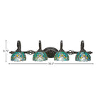 Eleganté Four Light Bath Bar in Dark Granite with 7" Turquoise Cypress Art Glass Shade