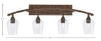 Bow Four Light Bath Bar in Bronze with 5" Clear Bubble Shade